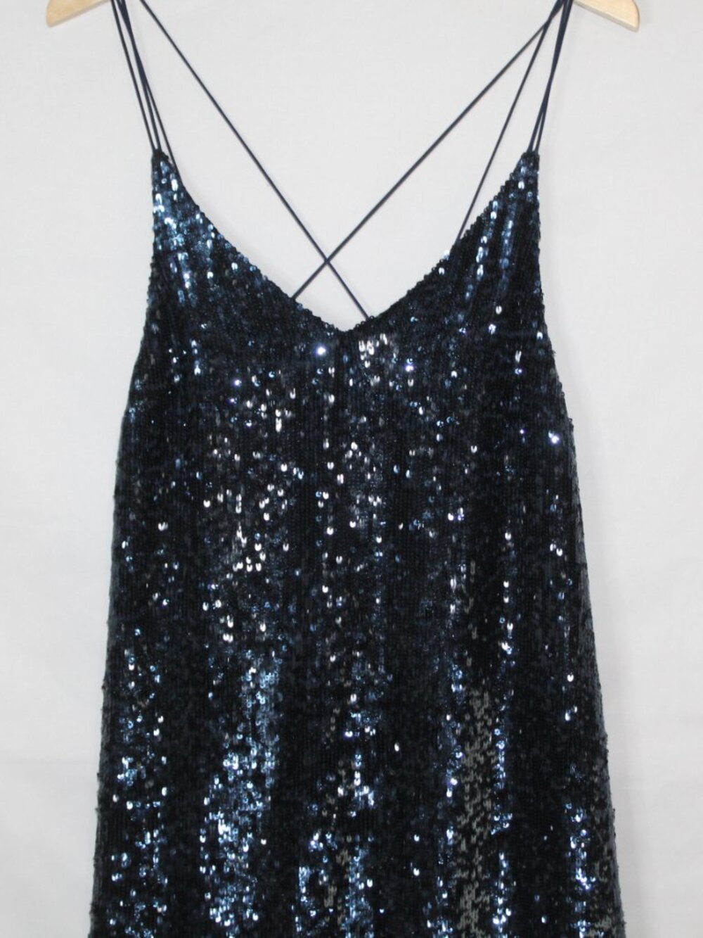 Free People women's dress size XS dark blue sequin mini strappy party slip - Picture 4 of 13